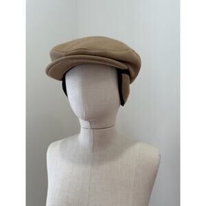 Men's London Fog Wool Driving Cap Hat Winter Sable brown tan Large USA
